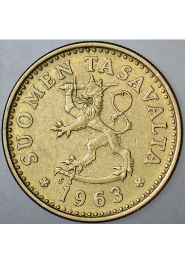 Finlandiya 10 Pennıa 1963 Basıldığı İlk Yıl.