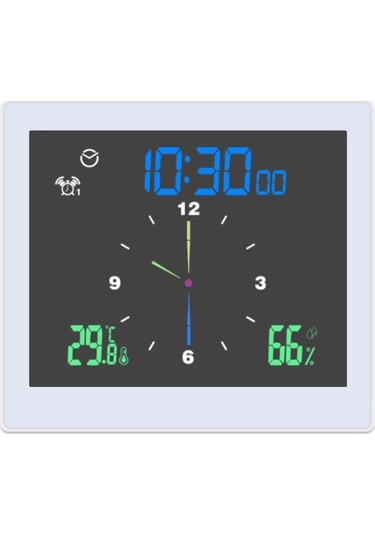 Ulzyvf Usb-pil Termohigrometreli Snooz, Saat, Renkli Montaj, Masa/duvar Ekran Dijital Destek, Çift Çalar Er