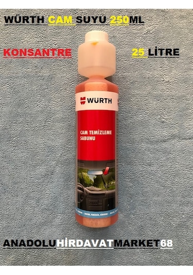 Würth Cam Suyu Sabunlu Oto Cam Suyu Konsantre 250Ml 25Lt