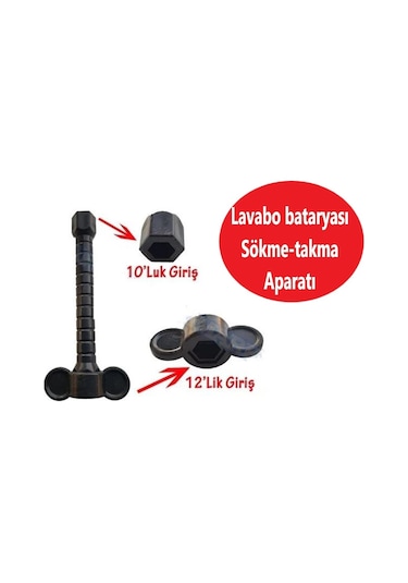Batarya Musluk Altı Montaj Sabitleme Vida Somun Sıkma Aparatı Kovan Anahtarı 10-12