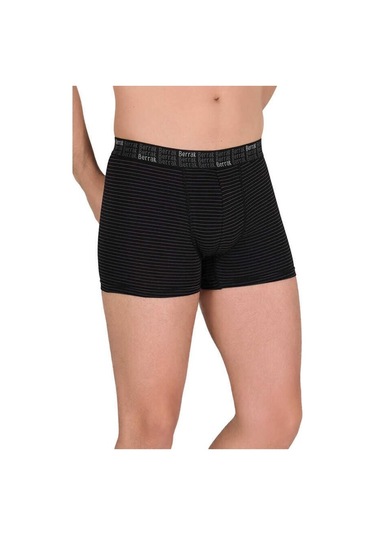 Berrak 4475 Erkek Ringel Çizgili Likralı Pamuk Boxer - 2 Adet