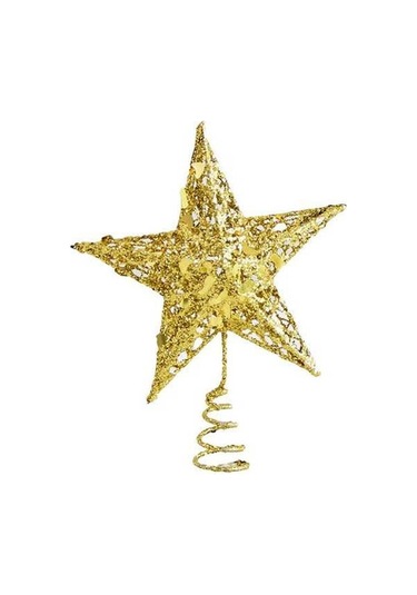 Fortunelane Altın Renkli Led Noel Ağacı Tabanı - Sıcak Işık, Yıldız, 2x Aa Pil Pil Dahil Değil