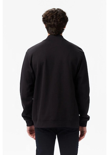 Nautica Erkek Siyah Classic Fit Fermuarlı Sweatshirt-11437 Siyah