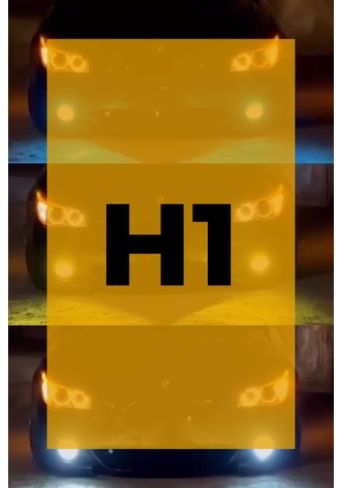 H1 - 3 Renk Xenon Şimşek Etkili 3 Renk Deli Mavi - Sarı- Kristal Beyaz Led Zenon Led Xenon