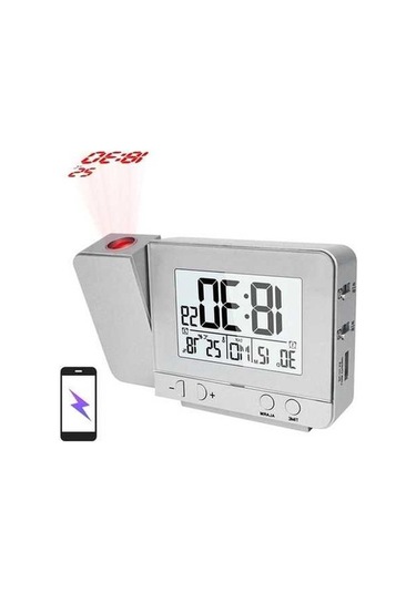 Trendooze Yatak Termometre Saat Projeksiyon Odası İçin Higrometre Fl Çalar Xx