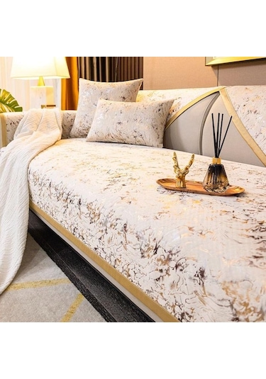 Bej 1pc Basit Ve Modern Işık Lüks Kanepe Minderi  Kaymaz Kanepe Örtüsü 90 70cm