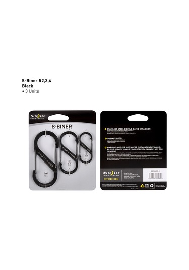 Nite Ize S-Biner Paslanmaz Çelik Karabina 3lü Paket Çok Renkli