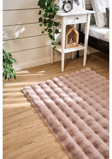 Yünteks Bubble Kabartmalı Peluş Post Halı 120x180 Pudra