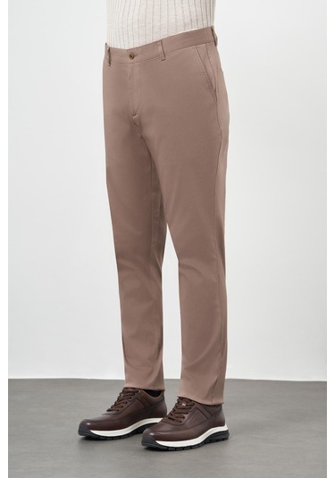 Bej Düz Armürlü Pamuklu Yan Cep Comfort Fit Casual Pantolon 1003245164 Bej