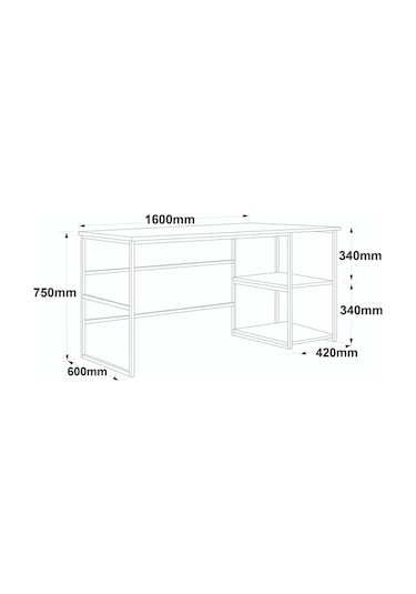 Atlantis 120cm Metal Çalışma Masası Atl28-a Çam Çam