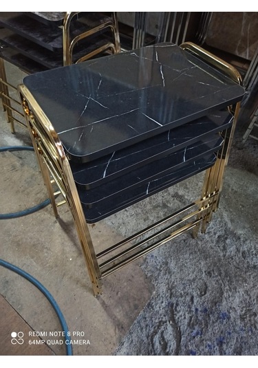 Zigon Sehpa Tepsi Zigon Model Sarı Nikelaj Kaplama Metal Ayaklı (540935690)