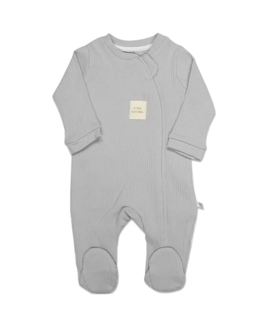 Bistyle Style Natural Fermuarlı Bebe Tulum 15115 Gri Gri