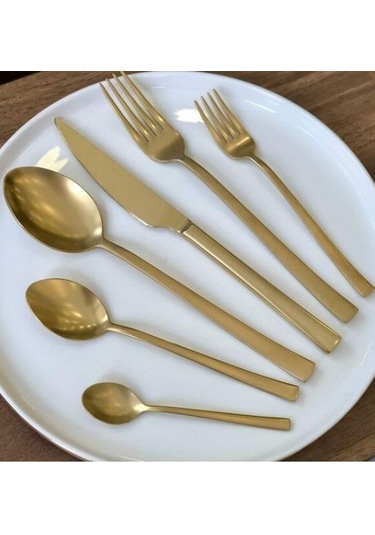 Roy King Mercan 36 Prç Mat Gold Çatal Kaşık Bıçak Takımı RSK 004 Altın