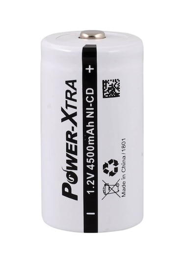 Power-Xtra 4500 mAh 1.2 V Başlı D Boy Ni-CD Şarj Edilebilir Pil