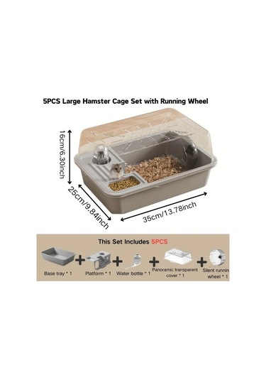 Willowhaven 5 Adet Büyük Hamster Kafesi Seti Sarı Koşu Tekerlekli Geniş Yaşam Alanı Kolay Kurulum