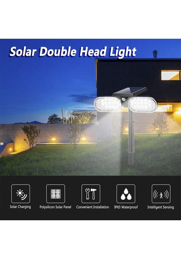 Güneş Çift Kafa Işık Dış Mekan Su Geçirmez Led'ler L5423w