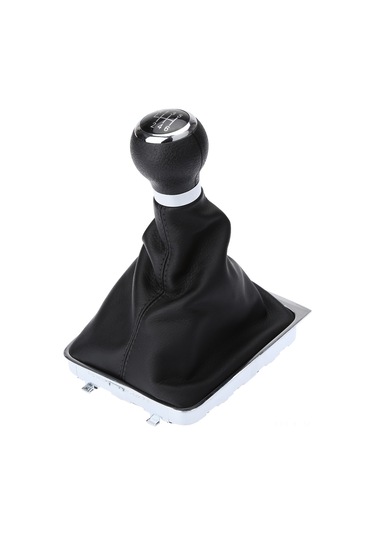 Yaozixa Vw Passat B6 İçin 6 Vites Manuel Vites Çubuğu, Kauçuk Kılıf Ve Çerçeve Tam Seti - Siyah Ve Krom, Kolay Kurulum Siyah