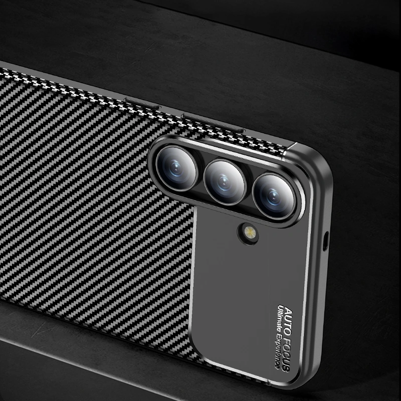 Galaxy S25 Fe Kılıf Negro Karbon Tasarım Silikon Kılıf Siyah