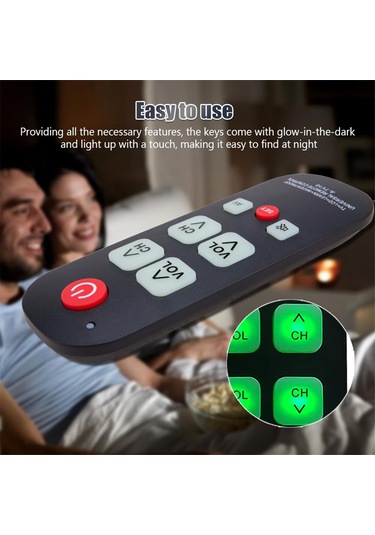 A-tv10 Yaşlılar İçin Tv Uzaktan Kumandası Evrensel Kontrol Cihazı Basit Su Geçirmez