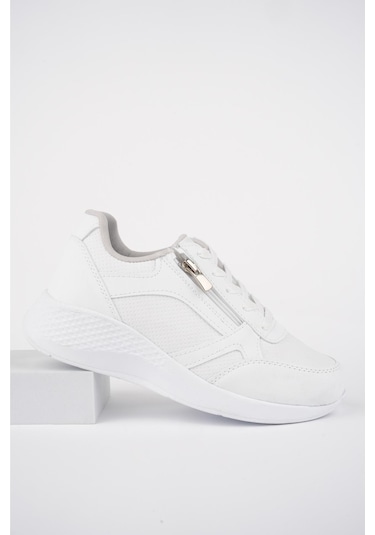 Muggo Asel Bağcıklı Yandan Fermuarlı Ortopedik Günlük Kadın Spor Ayakkabı 001