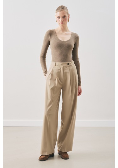 Classıc Pileli Pantolon Çağla Çağla