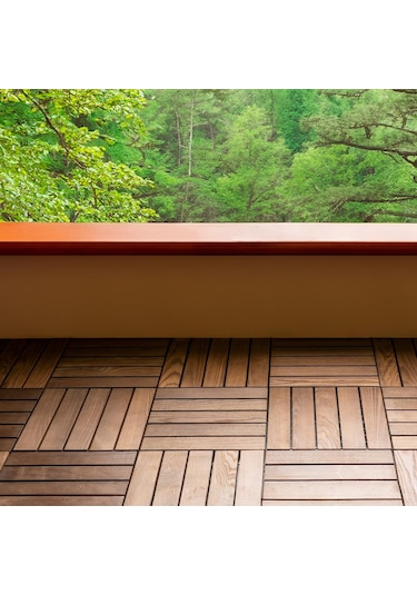 Pafu Sunsoe Dişbudak Ağacı Balkon Bahçe Ahşap Yer Döşemesi Karo Deck 30x30 Cm - 10 Adet 0,9m2