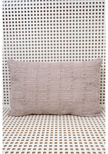 Peraluna Foam Pıllow Şifon Şerit Triko Yastık Kılıfı 60x40 Cm Bej - Bej