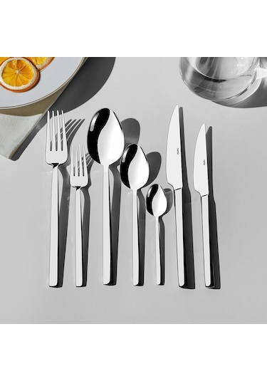 Nehir Dalyan Sade 12 Kişilik 84 Parça Kutulu Çatal Kaşık Bıçak Takımı Gümüş