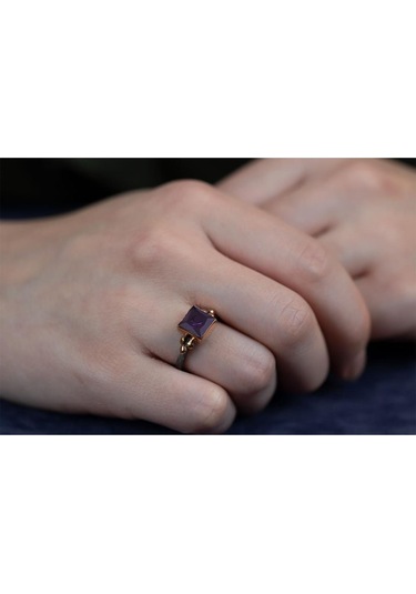 Ametisttaşlı Gümüş Otantik Set Gümüş