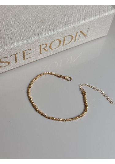 Altın Kaplama Dorika Boncuklu Kadın Halhal Ayarlanabilir Şık Yazlık Aksesuar Altın