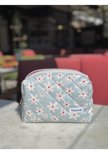 Batekso Büyük Boy Papatya Desenli Makyaj Çantası