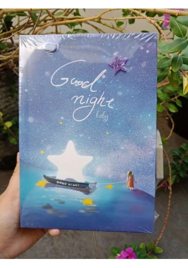 Kilitli Kutulu Ajanda Günlük Not Hatıra Defteri Notebook Good Night Mor
