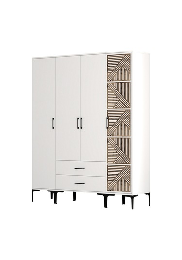 Variant Kumsal 4 Kapılı Stp Gardrop - Beyaz / Beyaz