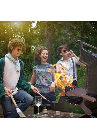 Yuntech01 Küçük Boy Ahşap-deri Ateşlik Fırçası, Mangal Ve Ofis İçin Hava Blowerı Çok Renkli