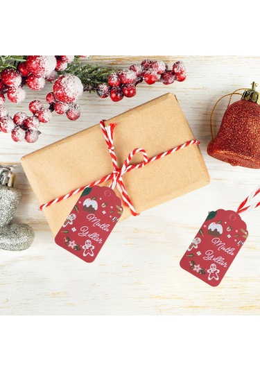 Yılbaşı Mutlu Yıllar Yazılı Hediye Etiketi, Yeniyıl Paketleme Kar