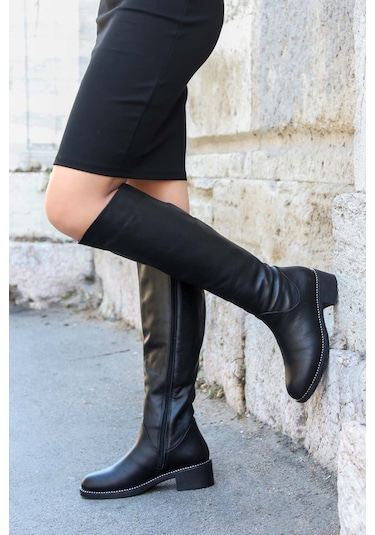 Hakiki Deri Kürklü Kadın Klasik Çizme 064yza1008 001