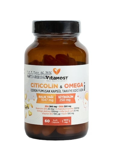 Vitamost Citicolin & Omega Plus 60 Softjel Kapsül