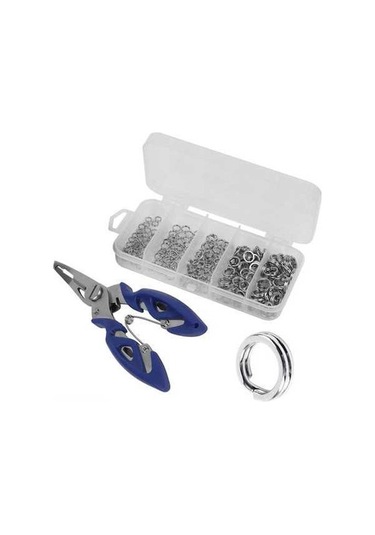 Novahub Paslanmaz Çelik 5 Model Balıkçı Pens Seti, 200 Adet Yedek Halka, Pratik Balıkçılık Ekipmanı