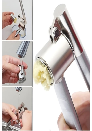 Sarımsak Ezici Konics Yuvarlak Paslanmaz Çelik Ezme Aparatı Presi