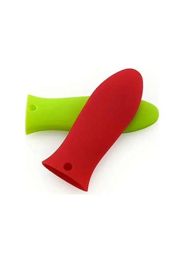 Sunshine011 Döküm Tava Ve Metal Tencere Kırmızı Isıya Dayanıklı Silikon Tutacak Kırmızı