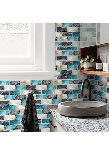 6 Adet 15x30 Cm Dıy 3d Mermer Mozaik Duvar Çıkartmaları Taklit Tuğla Yatak Odası Dek Geçirmez Kendinden Duvar Sticker Dğ. 56882508 Diğer