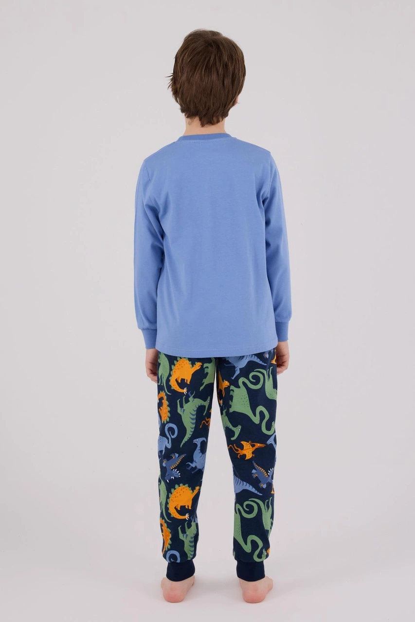 Rolypoly Erkek Çocuk Uzun Kol Pijama Takım Açık İndigo-1741 İndigo