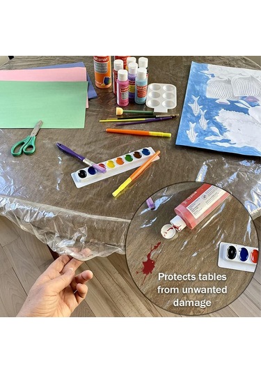 Lemestar Tek Kullandım Silikonlu Yuvarlak Masa Örtüsü - 48r 36-44 İnç Uyumlu Şeffaf Pvc Materyal Diğer