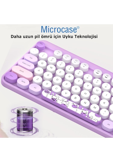 Geezer AL4186 Ayıcık Desenli Kablosuz Renkli Klavye + Mouse