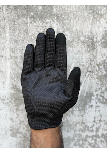 Revertech Aura Siyah - Dokunmatik Ekran Uyumlu Erkek Motosiklet Eldiveni + Buff li