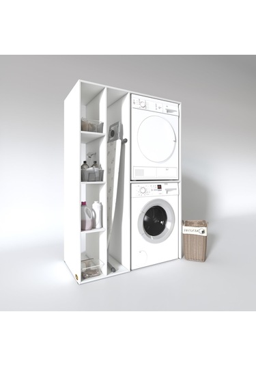 Kenzlife Çamaşır-Kurutma Makinesi Dolabı Alyusha Sol Byz 180*120*60 Banyo Kapaksız Arkalıksız Çok Renkli