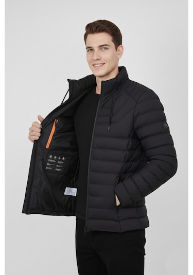 Erkek Kapüşonlu Spor Mont Regular Fit 3019 Bgl-st04897 Siyah