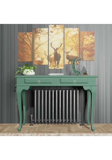 Roys Ahşap 100 Cm Yeşil Çekmeceli Petek Üstü Yüksek Dresuar Ahşap