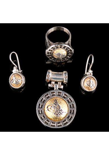 Özel Tasarım El Yapımı Tuğralı Takım Rose Gold - Gümüş