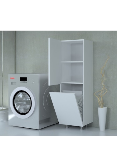 Verona Çamaşır Sepetli Dolap Çok Renkli